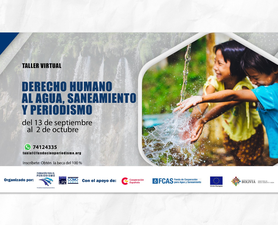 Cartel promocional de Periodismo y Derechos Humanos al agua y al saneamiento